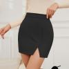 imageWomens Faux Suede Skirt with Slit High Waisted Mini Skirt Side Split ALine Bodycon Short SkirtBlack