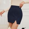 imageWomens Faux Suede Skirt with Slit High Waisted Mini Skirt Side Split ALine Bodycon Short SkirtNavy Blue
