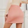 imageWomens Faux Suede Skirt with Slit High Waisted Mini Skirt Side Split ALine Bodycon Short SkirtPink