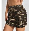 imageWomens Mini Cargo Skirts Y2k Denim Skirt with Pockets Low Waist Button Jean Skirts for WomenCamouflage Color