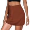 imageSatin Mini Skirt High Waisted Silk Skirts for Women Trendy Solid Color Short SkirtWine
