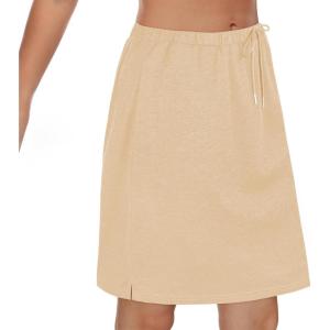imageTennis Skirt for Women with Pockets Athletic Skort Knee Length Golf High Waist Skirt Drawstring ShortsKhaki