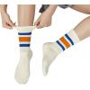 imageAmerican Trends Tube Socks for Women Striped Retro Socks Slouchy Scrunch Socks Vintage Cute Crew SocksNavy Red