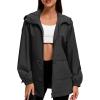 imageAmerican Trends Women Rain Jacket with Hood Lightweight Rain Coats for Women Trench Waterproof Windbreaker With Back PocketsBlack