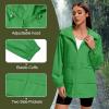 imageAmerican Trends Women Rain Jacket with Hood Lightweight Rain Coats for Women Trench Waterproof Windbreaker With Back PocketsGreen