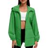 imageAmerican Trends Women Rain Jacket with Hood Lightweight Rain Coats for Women Trench Waterproof Windbreaker With Back PocketsGreen