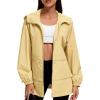 imageAmerican Trends Women Rain Jacket with Hood Lightweight Rain Coats for Women Trench Waterproof Windbreaker With Back PocketsKhaki