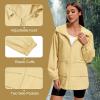 imageAmerican Trends Women Rain Jacket with Hood Lightweight Rain Coats for Women Trench Waterproof Windbreaker With Back PocketsKhaki