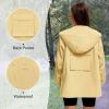 imageAmerican Trends Women Rain Jacket with Hood Lightweight Rain Coats for Women Trench Waterproof Windbreaker With Back PocketsKhaki