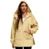 imageAmerican Trends Women Rain Jacket with Hood Lightweight Rain Coats for Women Trench Waterproof Windbreaker With Back PocketsKhaki