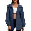 imageAmerican Trends Women Rain Jacket with Hood Lightweight Rain Coats for Women Trench Waterproof Windbreaker With Back PocketsNavy Blue