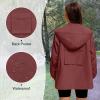 imageAmerican Trends Women Rain Jacket with Hood Lightweight Rain Coats for Women Trench Waterproof Windbreaker With Back PocketsWine Red