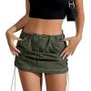 imageCargo Skirts for Women Y2K Mini Skirt Low Waist Side Drawstring Short Skirt with PocketsArmy Green