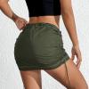 imageCargo Skirts for Women Y2K Mini Skirt Low Waist Side Drawstring Short Skirt with PocketsArmy Green