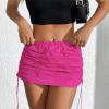 imageCargo Skirts for Women Y2K Mini Skirt Low Waist Side Drawstring Short Skirt with PocketsCandy Pnk