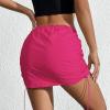 imageCargo Skirts for Women Y2K Mini Skirt Low Waist Side Drawstring Short Skirt with PocketsHot Pink