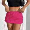 imageCargo Skirts for Women Y2K Mini Skirt Low Waist Side Drawstring Short Skirt with PocketsHot Pink