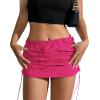 imageCargo Skirts for Women Y2K Mini Skirt Low Waist Side Drawstring Short Skirt with PocketsHot Pink