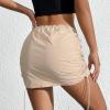 imageCargo Skirts for Women Y2K Mini Skirt Low Waist Side Drawstring Short Skirt with PocketsKhaki