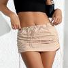 imageCargo Skirts for Women Y2K Mini Skirt Low Waist Side Drawstring Short Skirt with PocketsKhaki