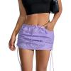 imageCargo Skirts for Women Y2K Mini Skirt Low Waist Side Drawstring Short Skirt with PocketsPurple