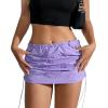 imageCargo Skirts for Women Y2K Mini Skirt Low Waist Side Drawstring Short Skirt with PocketsPurple