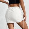 imageCargo Skirts for Women Y2K Mini Skirt Low Waist Side Drawstring Short Skirt with PocketsWhite
