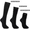 imageWomens Knee High Socks Long Athletic Thin Thigh High Stocking Outdoor Sport Casual Tube Socks2 Pack Black