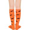 imageWomens Knee High Socks Long Athletic Thin Thigh High Stocking Outdoor Sport Casual Tube Socks2 Pack Black Skull  Orange Bat