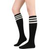 imageWomens Knee High Socks Long Athletic Thin Thigh High Stocking Outdoor Sport Casual Tube Socks2 Pack Black White Stripe