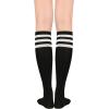 imageWomens Knee High Socks Long Athletic Thin Thigh High Stocking Outdoor Sport Casual Tube Socks2 Pack Black White Stripe