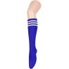 imageWomens Knee High Socks Long Athletic Thin Thigh High Stocking Outdoor Sport Casual Tube Socks2 Pack Blue White Stripe