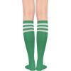 imageWomens Knee High Socks Long Athletic Thin Thigh High Stocking Outdoor Sport Casual Tube Socks2 Pack Green White Stripe