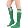 imageWomens Knee High Socks Long Athletic Thin Thigh High Stocking Outdoor Sport Casual Tube Socks2 Pack Green White Stripe