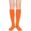 imageWomens Knee High Socks Long Athletic Thin Thigh High Stocking Outdoor Sport Casual Tube Socks2 Pack Orange  Purple