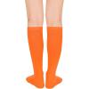 imageWomens Knee High Socks Long Athletic Thin Thigh High Stocking Outdoor Sport Casual Tube Socks2 Pack Orange  Purple