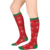 imageWomens Knee High Socks Long Athletic Thin Thigh High Stocking Outdoor Sport Casual Tube Socks2 Pack Red Elk  Red Stripes