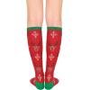 imageWomens Knee High Socks Long Athletic Thin Thigh High Stocking Outdoor Sport Casual Tube Socks2 Pack Red Elk  Red Stripes
