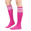 imageWomens Knee High Socks Long Athletic Thin Thigh High Stocking Outdoor Sport Casual Tube Socks2 Pack Rose Red White