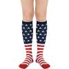 imageWomens Knee High Socks Long Athletic Thin Thigh High Stocking Outdoor Sport Casual Tube Socks2 Pack Star Flag
