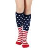 imageWomens Knee High Socks Long Athletic Thin Thigh High Stocking Outdoor Sport Casual Tube Socks2 Pack Star Flag