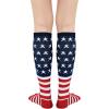 imageWomens Knee High Socks Long Athletic Thin Thigh High Stocking Outdoor Sport Casual Tube Socks2 Pack Star Flag