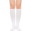 imageWomens Knee High Socks Long Athletic Thin Thigh High Stocking Outdoor Sport Casual Tube Socks2 Pack White