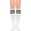 imageWomens Knee High Socks Long Athletic Thin Thigh High Stocking Outdoor Sport Casual Tube Socks2 Pack White Black Stripe