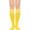 imageWomens Knee High Socks Long Athletic Thin Thigh High Stocking Outdoor Sport Casual Tube Socks2 Pack Yellow Green