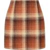 imageWomens Plaid Skirts High Waist Pencil Skirt Bodycon Mini Skirt Fall Winter Outfits for WomenOrange