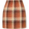 imageWomens Plaid Skirts High Waist Pencil Skirt Bodycon Mini Skirt Fall Winter Outfits for WomenOrange