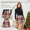 imageWomens Plaid Skirts High Waist Pencil Skirt Bodycon Mini Skirt Fall Winter Outfits for WomenRed
