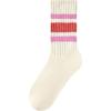 imageAmerican Trends Tube Socks for Women Striped Retro Socks Slouchy Scrunch Socks Vintage Cute Crew SocksPink Stripe