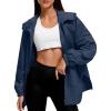 imageAmerican Trends Women Rain Jacket with Hood Lightweight Rain Coats for Women Trench Waterproof Windbreaker With Back PocketsNavy Blue